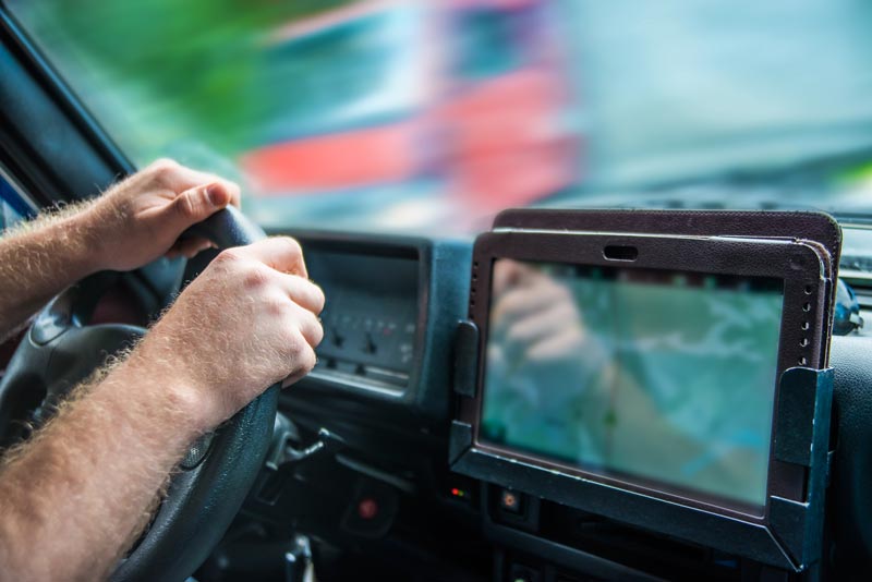 truck driver using a gps